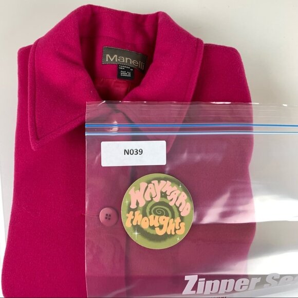 Manelli Melton Cloth Felt Pink Pea Coat size 12 - Picture 14 of 14